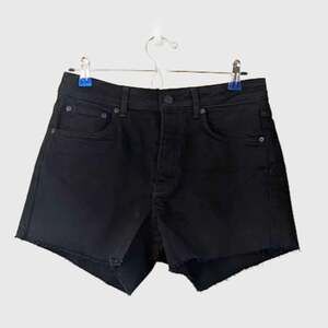 NEW Antonio Melani Bayleigh High Rise Black Denim Cutoff Shorts 6 NWT Button Fly
